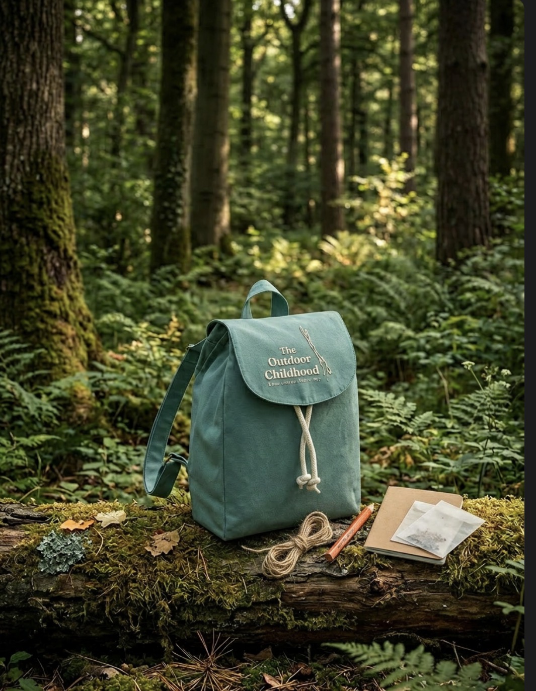 Earthward Westford Mills organic canvas backpack in natural earthy tones.