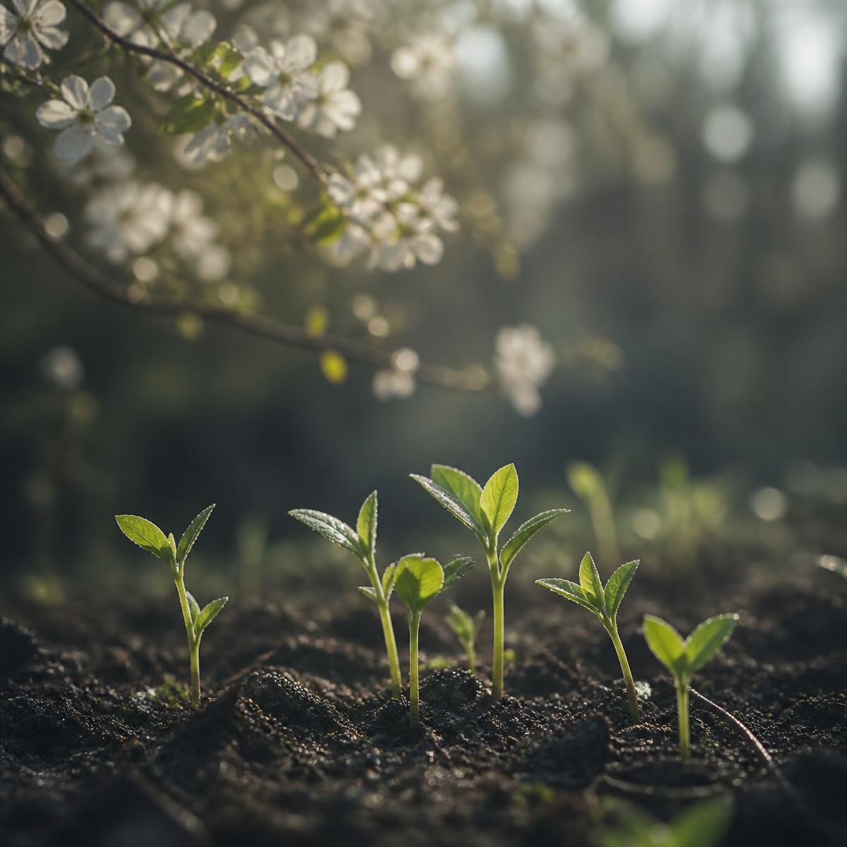 The Patient Garden - Three plants, three timeframes - days, weeks, months.